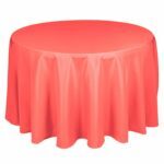 TCPY-108CR 108 Round Polyester Coral Tablecloth_1